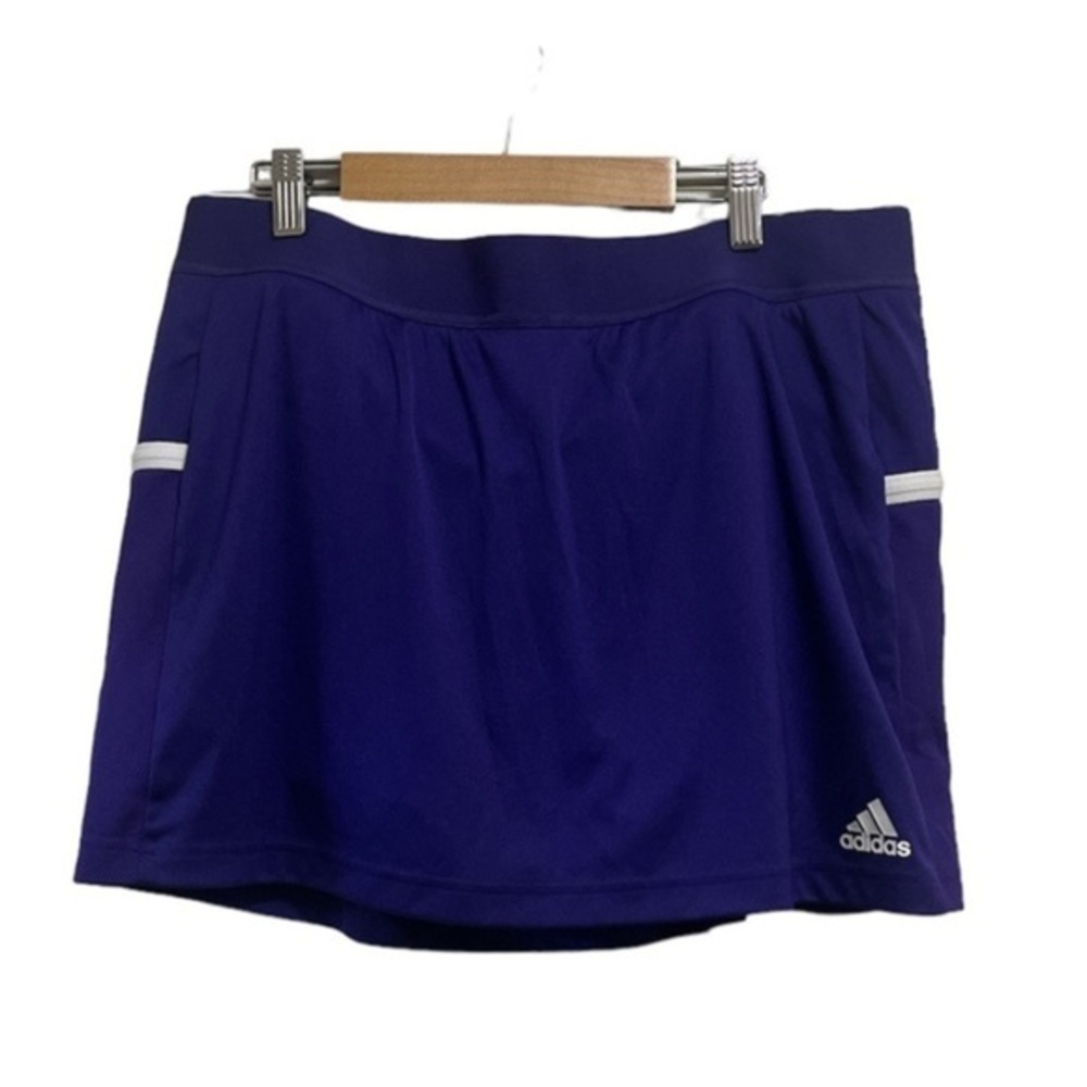 Adidas Skort woman’s performance wear bottom Purple White short drawstring Sz XL